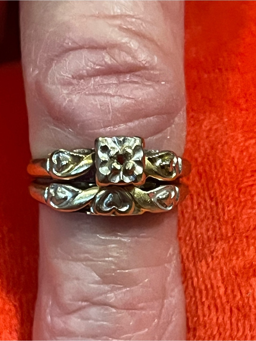 14kt vintage wedding set
